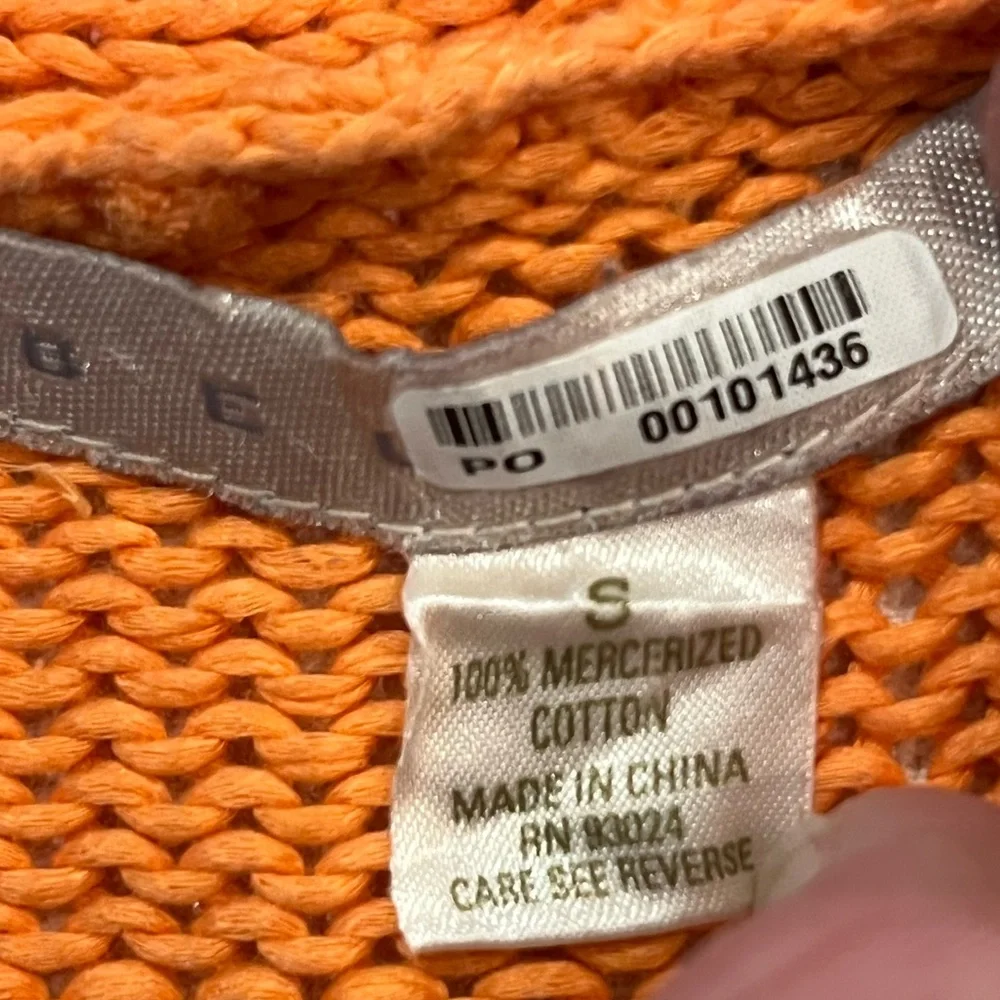 Vintage Belford orange sherbet cropped bolero style knit cardigan sweater. GUC!! - Picture 4 of 7